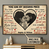 You Are My Missing Piece - Personalized Couple Canvas and Poster 0124