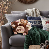 Mama Bear Gift For Mom Grandma - Personalized Mother Faux Fur Shaped Pillow