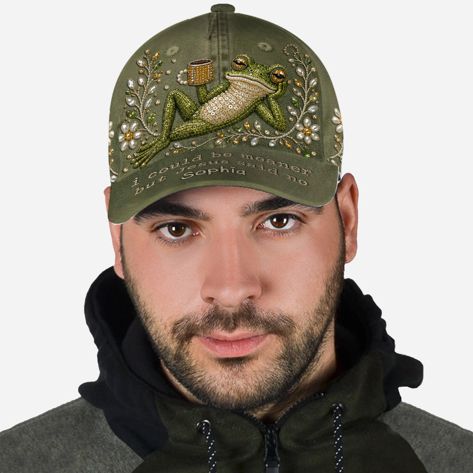 Jesus Save My Life, Funny Sarcastic Gift For Christians - Personalized Frog Classic Cap