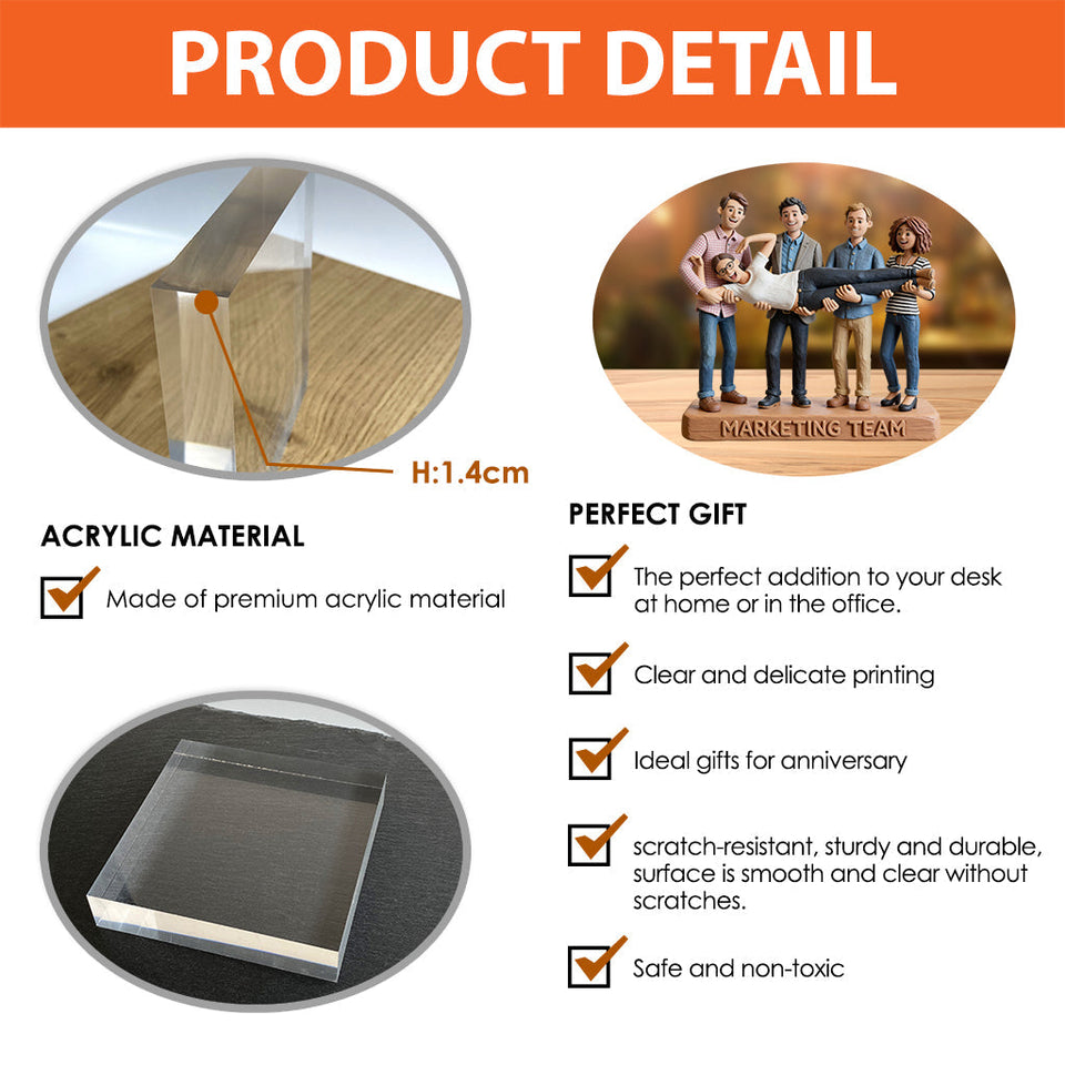 Custom From Any Photo And Text - Personalized Colleague Custom Shaped Acrylic Plaque