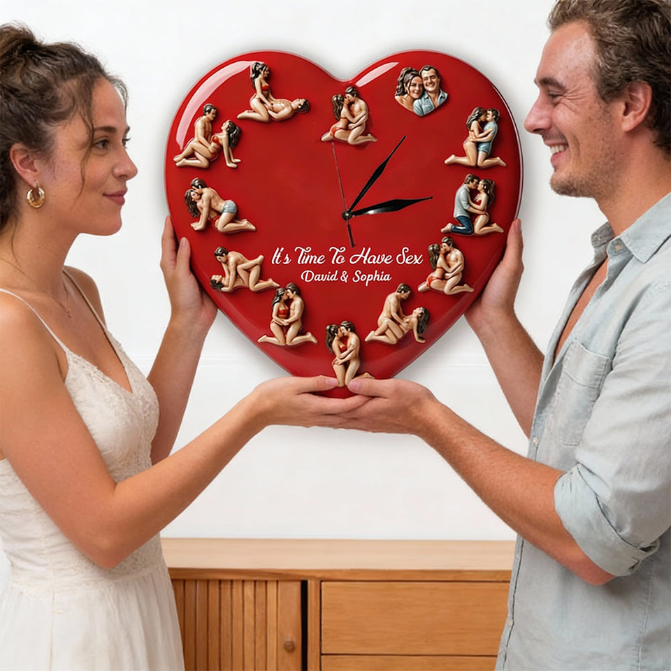 It's Time To Have Fun - Personalized Couple LED Light Wall Clock