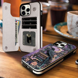 Dark Academia Book Reader - Personalized Book Foldable Wallet Phone Case