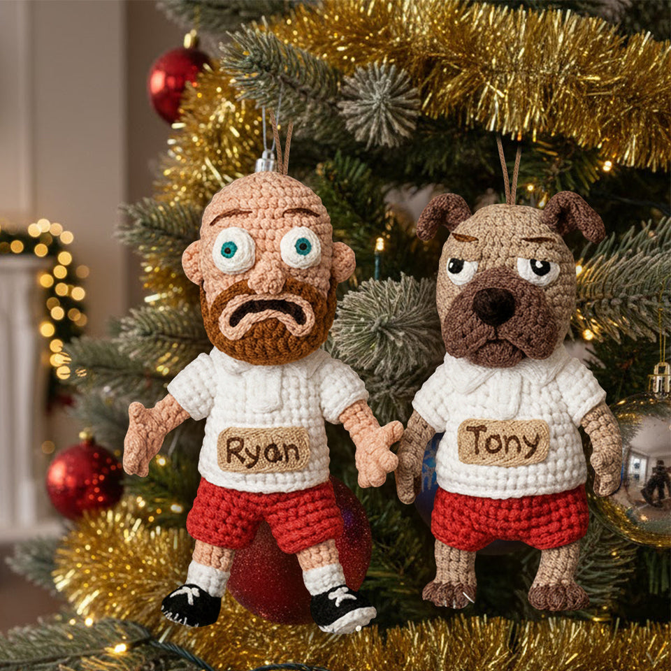 Merry Furry Christmas - Personalized Dog Handmade Crochet Ornament