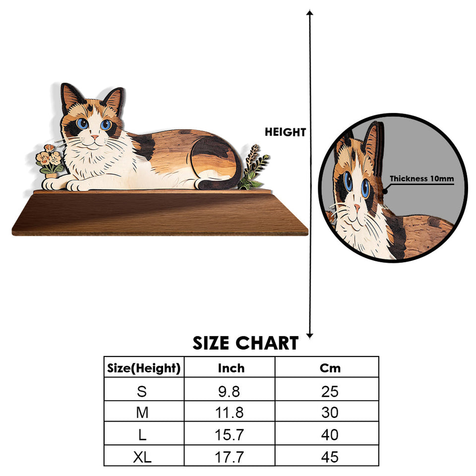 Cat Lovers - Personalized Cat Wooden Floating Shelf