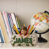 Special Name Wooden Pen Holder - Personalized Kid Wooden Desk Organizer