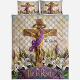He Is Risen - Personalized Christian Quilt Set