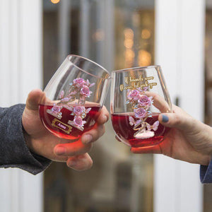If Friends Were Flowers, I'd Pick You - Personalized Bestie All Over Wine Glass
