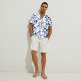 Flamingo Tropical Toile de Jouy Pattern - Personalized Flamingo Hawaiian Shirt