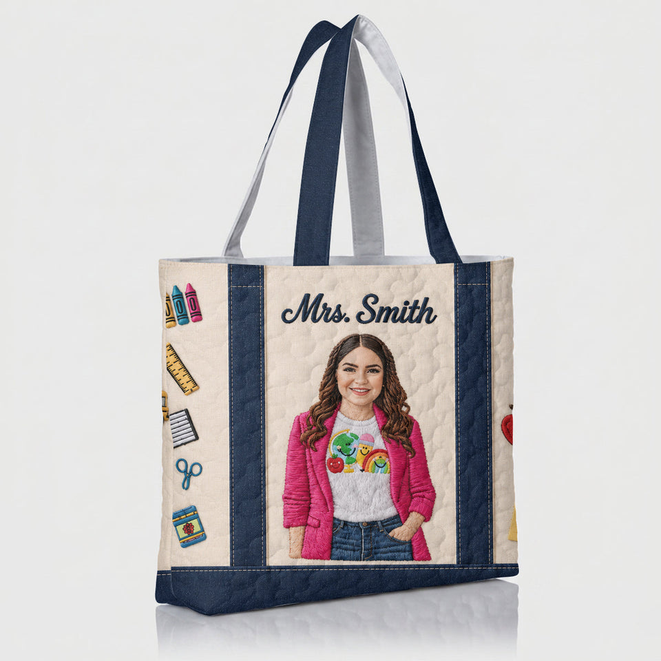 Teacher Appreciation - Personalized Teacher Quilted Tote Bag