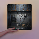 Serve And Protect - Police Locker Art - Personalized Police Officer LED Light Wall Clock