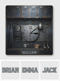 Serve And Protect - Police Locker Art - Personalized Police Officer LED Light Wall Clock