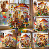 Mushroom Hippie Style - Personalized Hippie Window Hanging Suncatcher Ornament