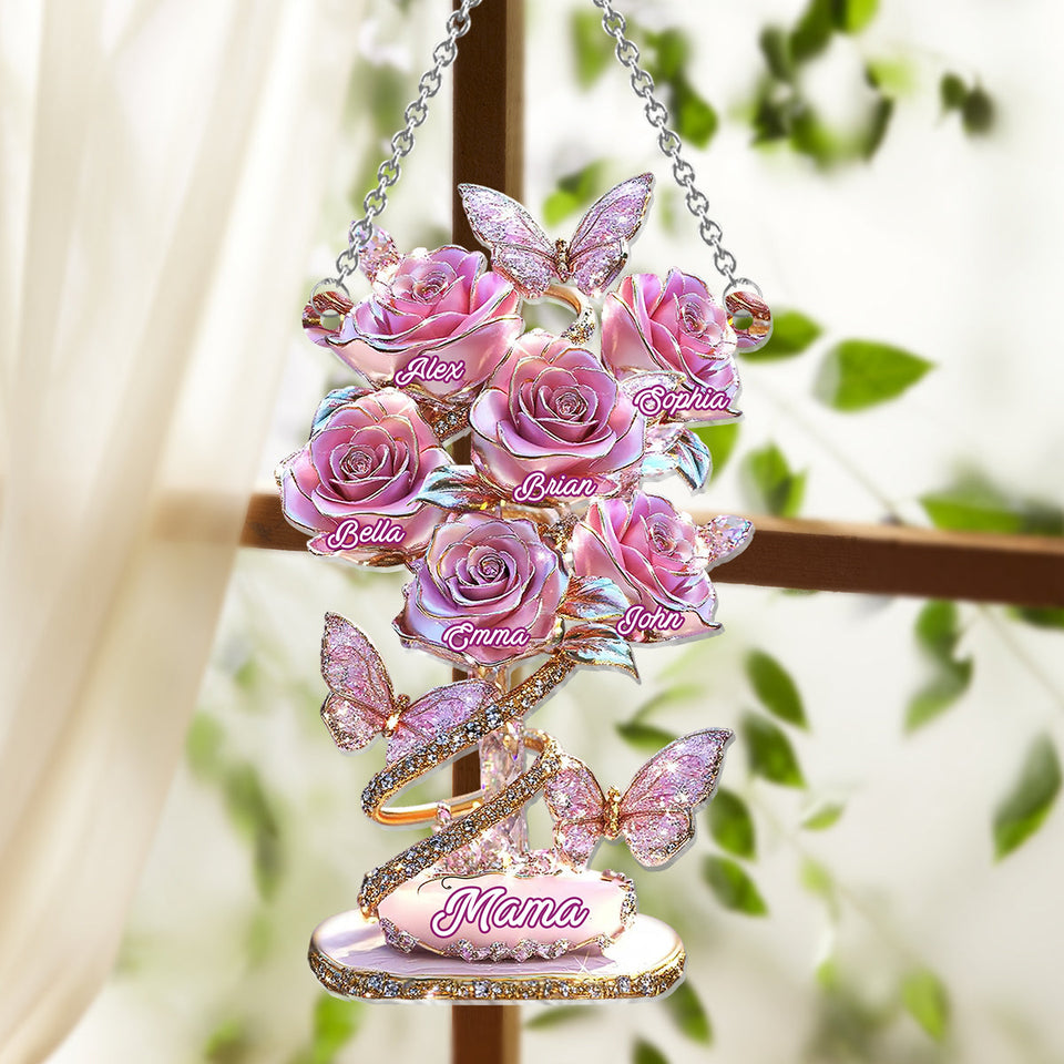 My Garden Gift For Mom, Grandma,... - Personalized Mother Window Hanging Suncatcher Ornament