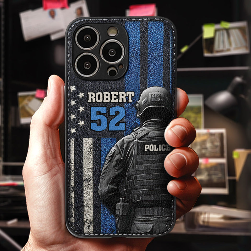 Police Officer Life - Personalized Police Officer Leather Phone Case
