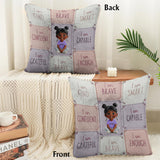 I Am Kind - Affirmation Gift For Kid - Personalized Kid Faux Fur Square Pillow