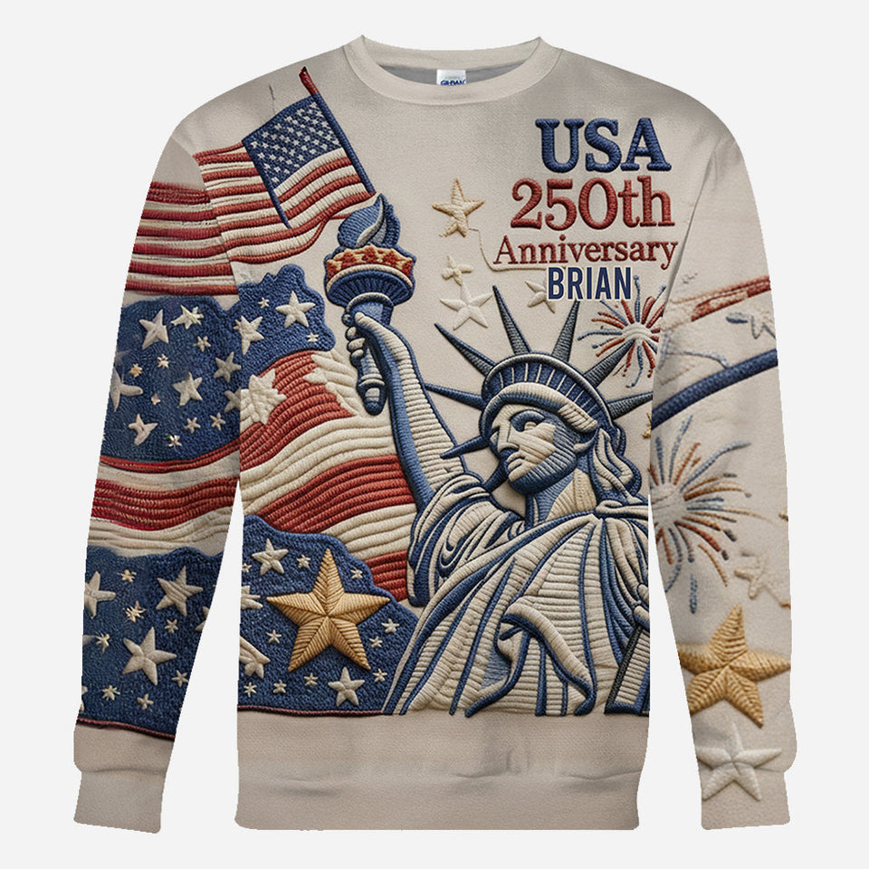 US 250th Anniversary - Personalized Pontoon All Over Shirt