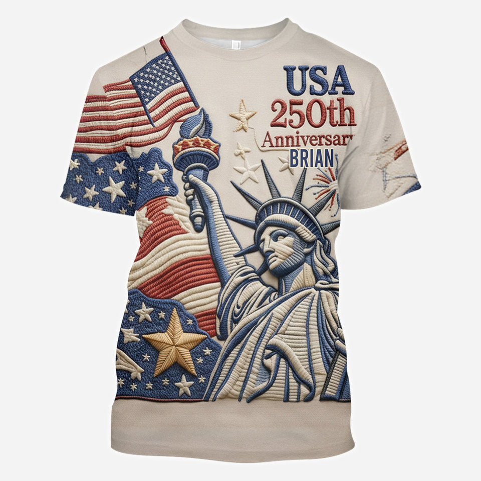 US 250th Anniversary - Personalized Pontoon All Over Shirt