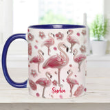 Crystal Pink Flamingo - Personalized Flamingo Accent Mug