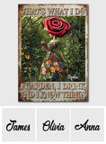 That's What I Do I Garden I Drink I Know Things - Personalized Gardening Rectangle Metal Sign