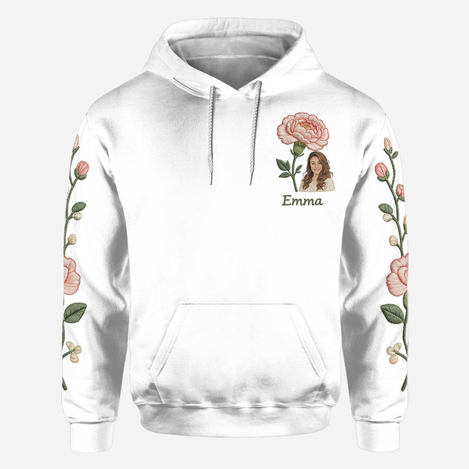 Custom Any Photo Birthmonth Flower - Personalized Self Love All Over Shirt