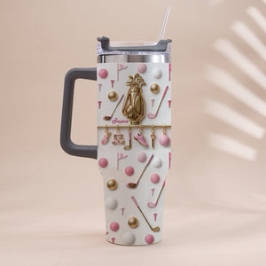 Live Love Golf - Personalized Golf Tumbler With Handle