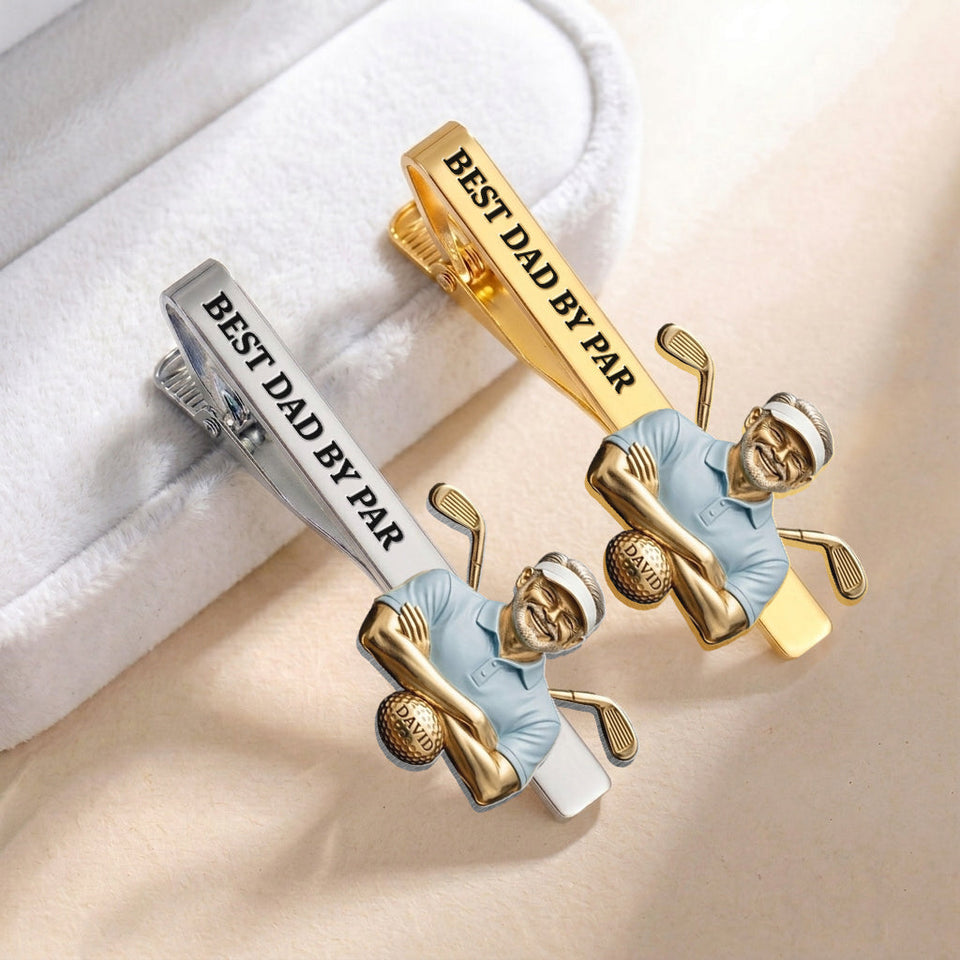 Custom Any Photo Best Gift For Dad/Grandpa - Personalized Golf Tie Clip