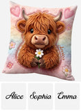 Love Highland Cows - Personalized Highland Cow Premium Faux Fur Pillow