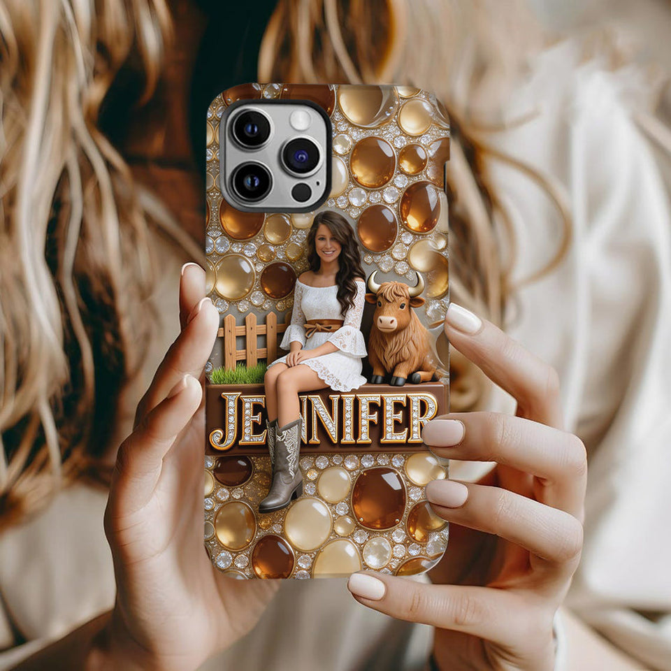 Just A Girl Who Loves Highland Cows - Personalized Highland Cow Full Print Phone Case