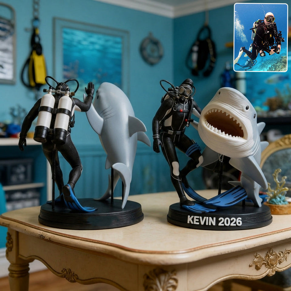 Any Photo Amazing Dive - Personalized Scuba Diving Premium 3D Figurine