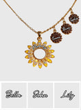 To My Mom Sunflower - Personalized Mother Metal Necklaces With Pendants