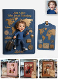 Just A Girl Boy Who Loves Traveling - Personalized Travelling Passport Holder & Luggage Tag Set