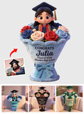 Graduation Flower - Personalized Graduation Faux Fur Shaped Pillow