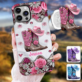 Cowgirl Boots - Personalized Cowgirl Full Print Phone Case & Phone Grip