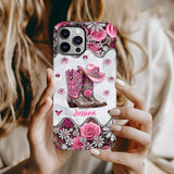 Cowgirl Boots - Personalized Cowgirl Full Print Phone Case & Phone Grip