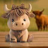 Cute Highland Cow - Personalized Highland Cow Custom Shaped Acrylic Plaque