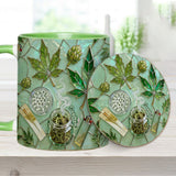 Green Magic Leaf - Personalized Weed Accent Mug & Coaster
