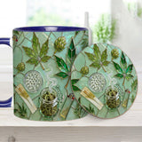 Green Magic Leaf - Personalized Weed Accent Mug & Coaster