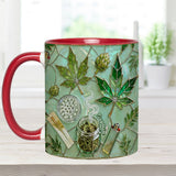 Green Magic Leaf - Personalized Weed Accent Mug & Coaster