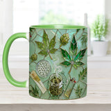 Green Magic Leaf - Personalized Weed Accent Mug & Coaster