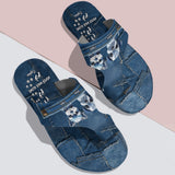 Never Walk Alone - Personalized Dog Open Toe Sandals
