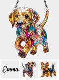 I Love My Dog - Personalized Dog Window Hanging Suncatcher Ornament