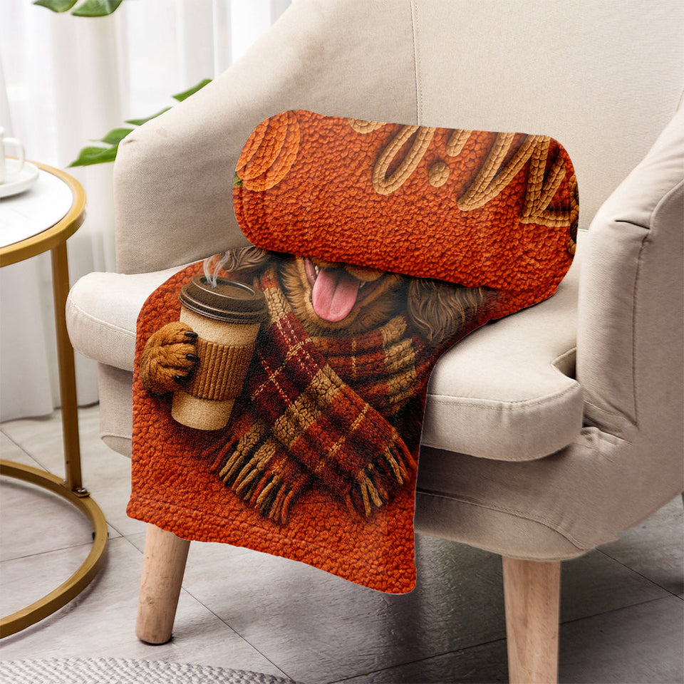 Fall Season Cute Pet - Personalized Dog Blanket