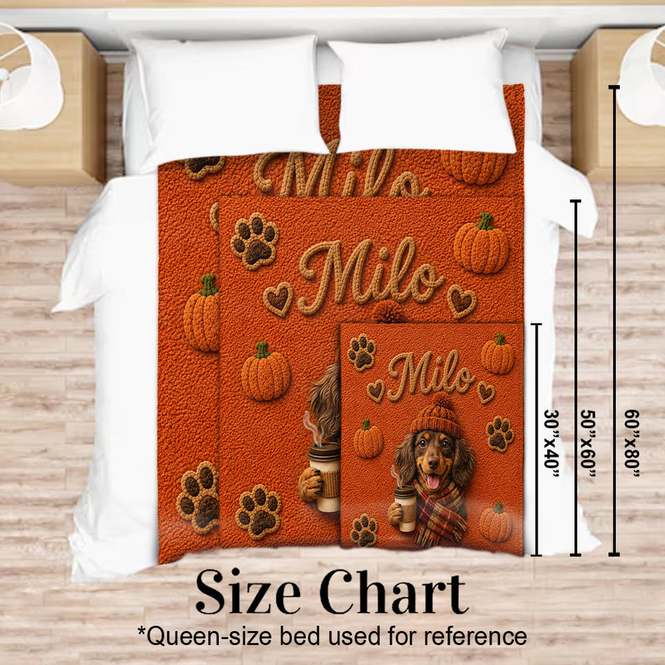 Fall Season Cute Pet - Personalized Dog Blanket