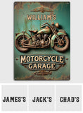 Motorcycle Garage - Personalized Biker Rectangle Metal Sign