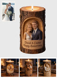 Custom Any Photo Couple Gift - Personalized Couple Custom Shape Wooden Candle Holder