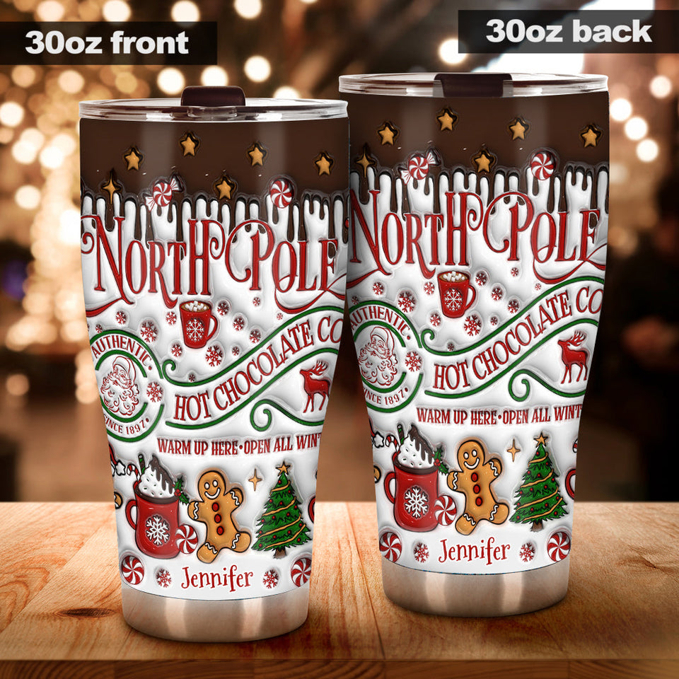 North Pole Gingerbread Christmas - Personalized Christmas Tumbler