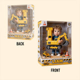 Excavator Alphabet Letter & Custom Photo - Personalized Kid Custom Shaped Acrylic Plaque