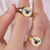 Forever In Our Hearts - Personalized Dog Signet Ring