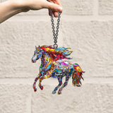 A Horse Loves Freedom - Personalized Horse Window Hanging Suncatcher Ornament