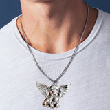 Love My Dog - Personalized Dog Shaped Metal Pendant Necklace